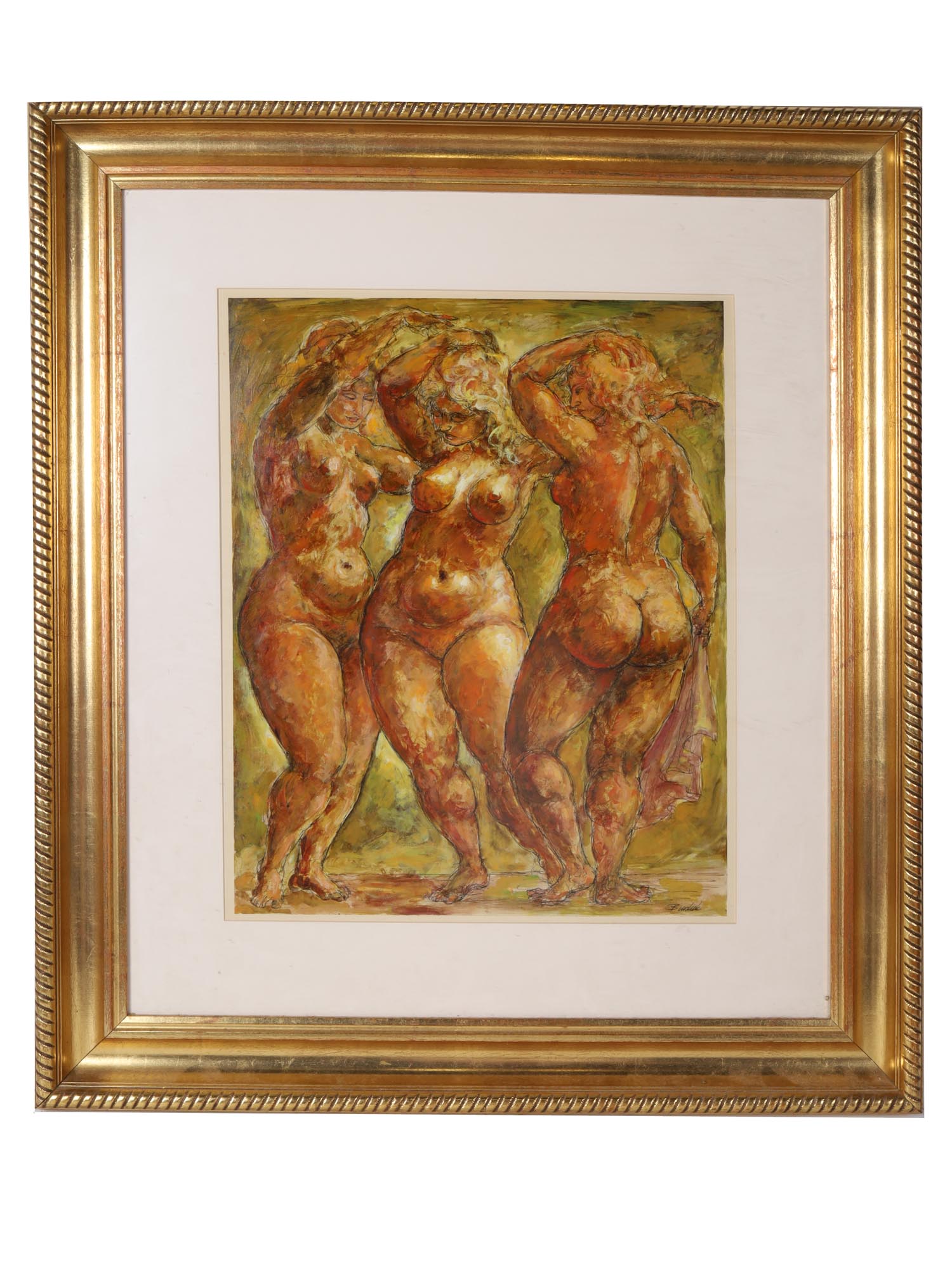 GRACES FEMALE NUDES PAINTING BY CHARLES BURDICK PIC-0